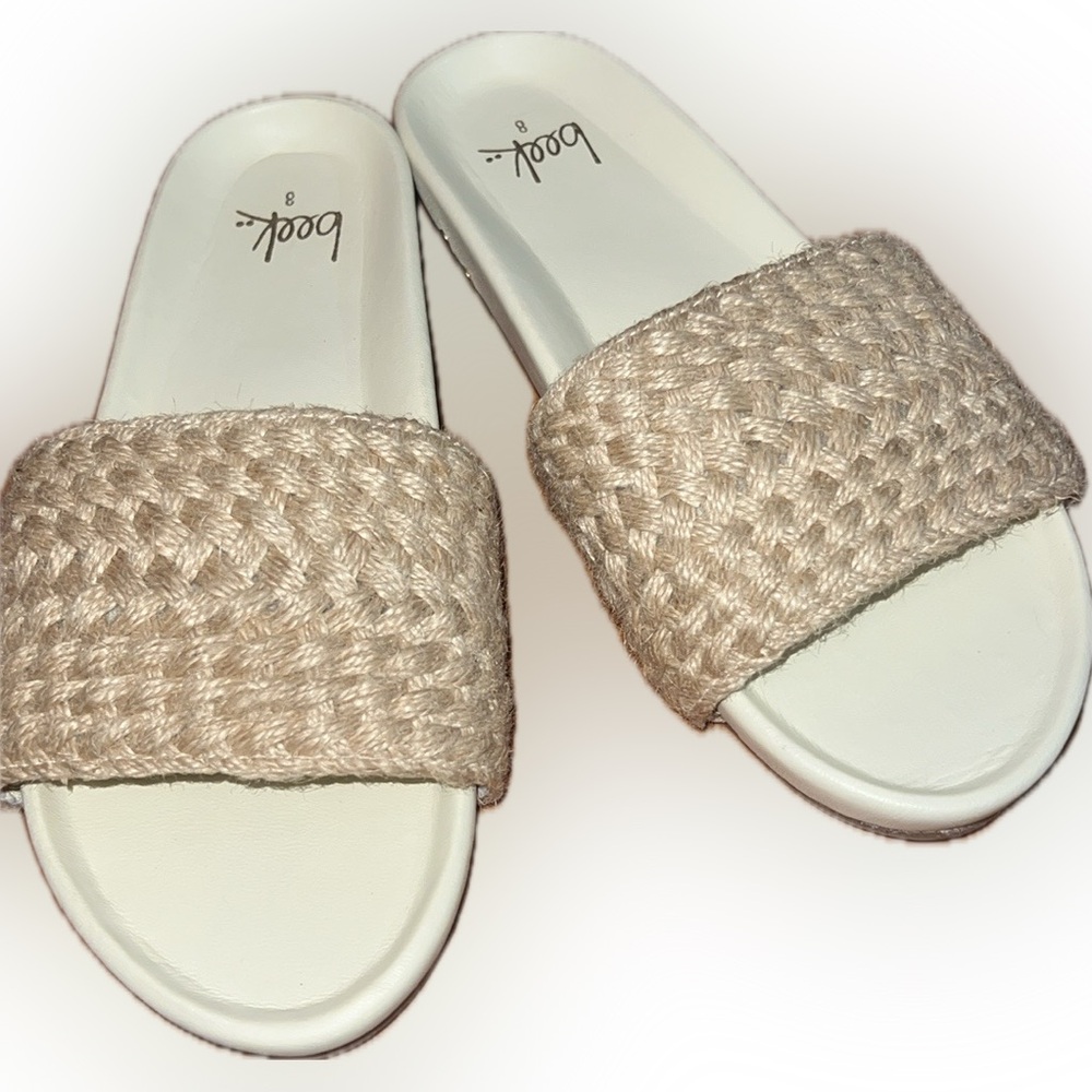 beek.. Gallito jute & “glow” leather slides – hard to find color combo - NWT